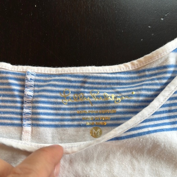 Lilly Pulitzer Blue and White Sheath Dress with Bateau Neckline - Picture 2 of 2